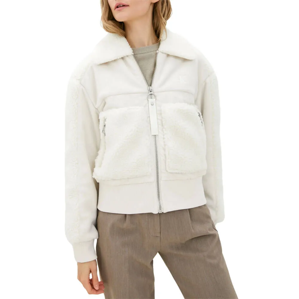 ג'קט קלווין קליין Polar Fleece Short Jacket נשים