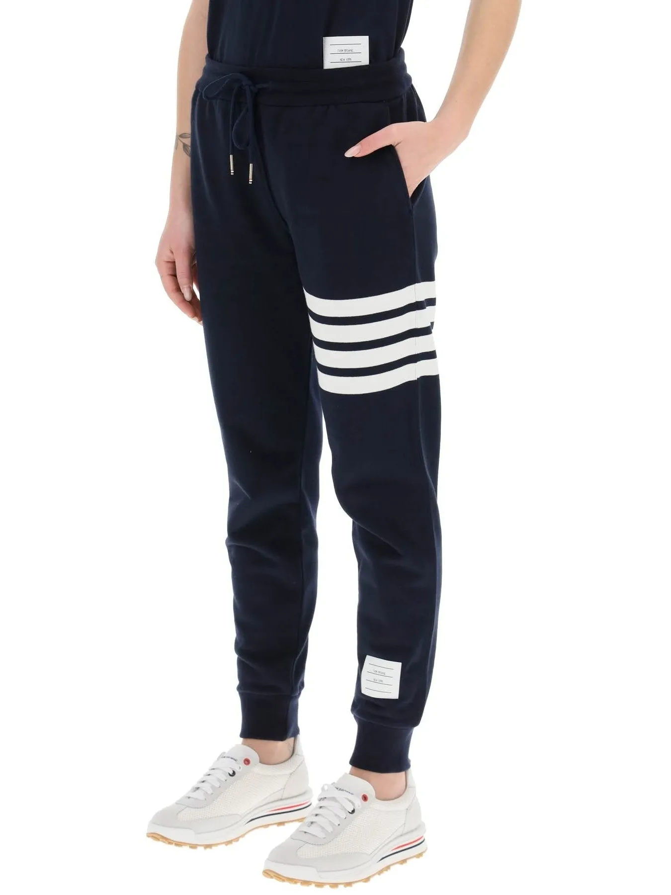 4-Bar Striped Cotton Sweatpants