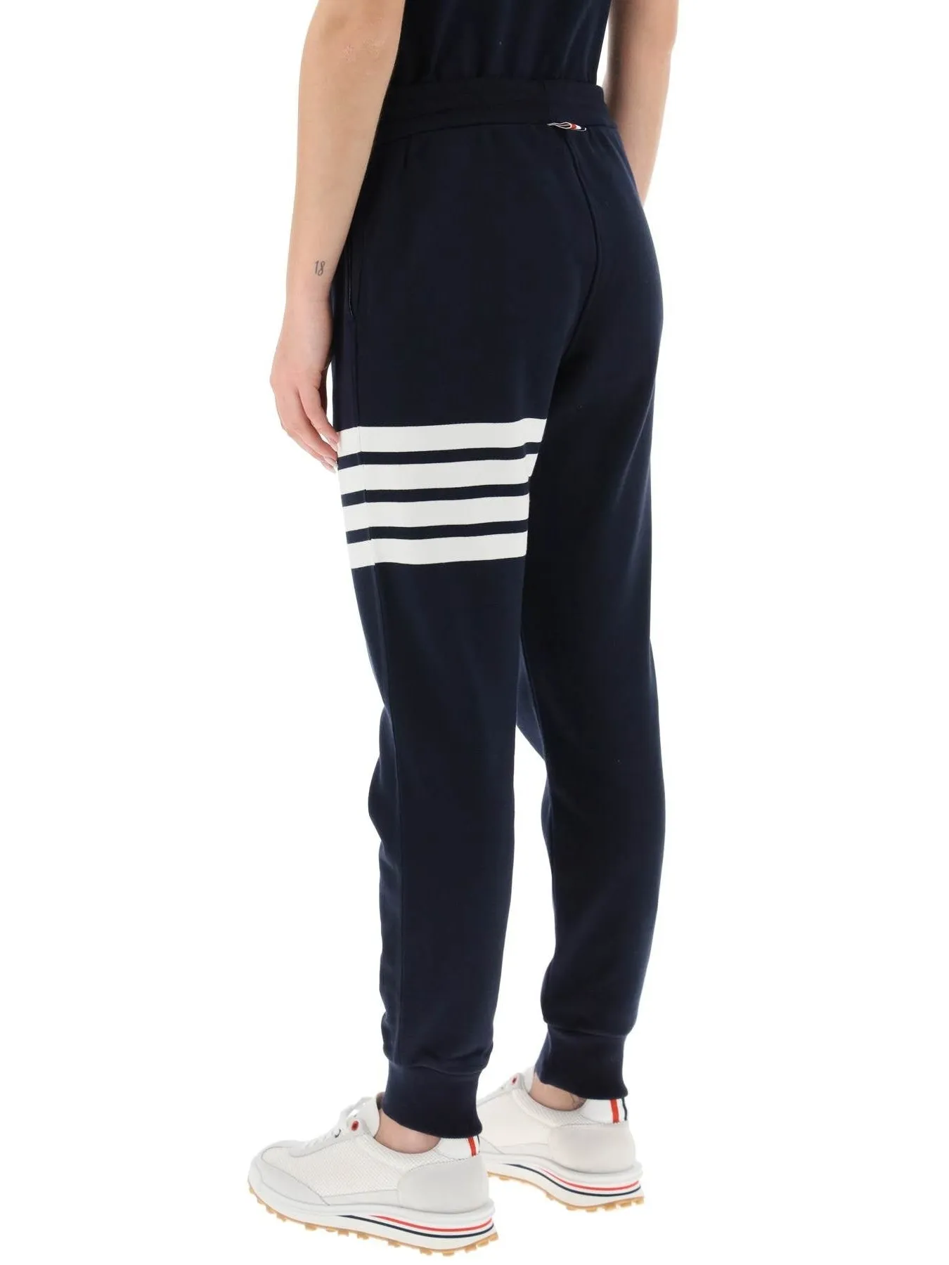 4-Bar Striped Cotton Sweatpants