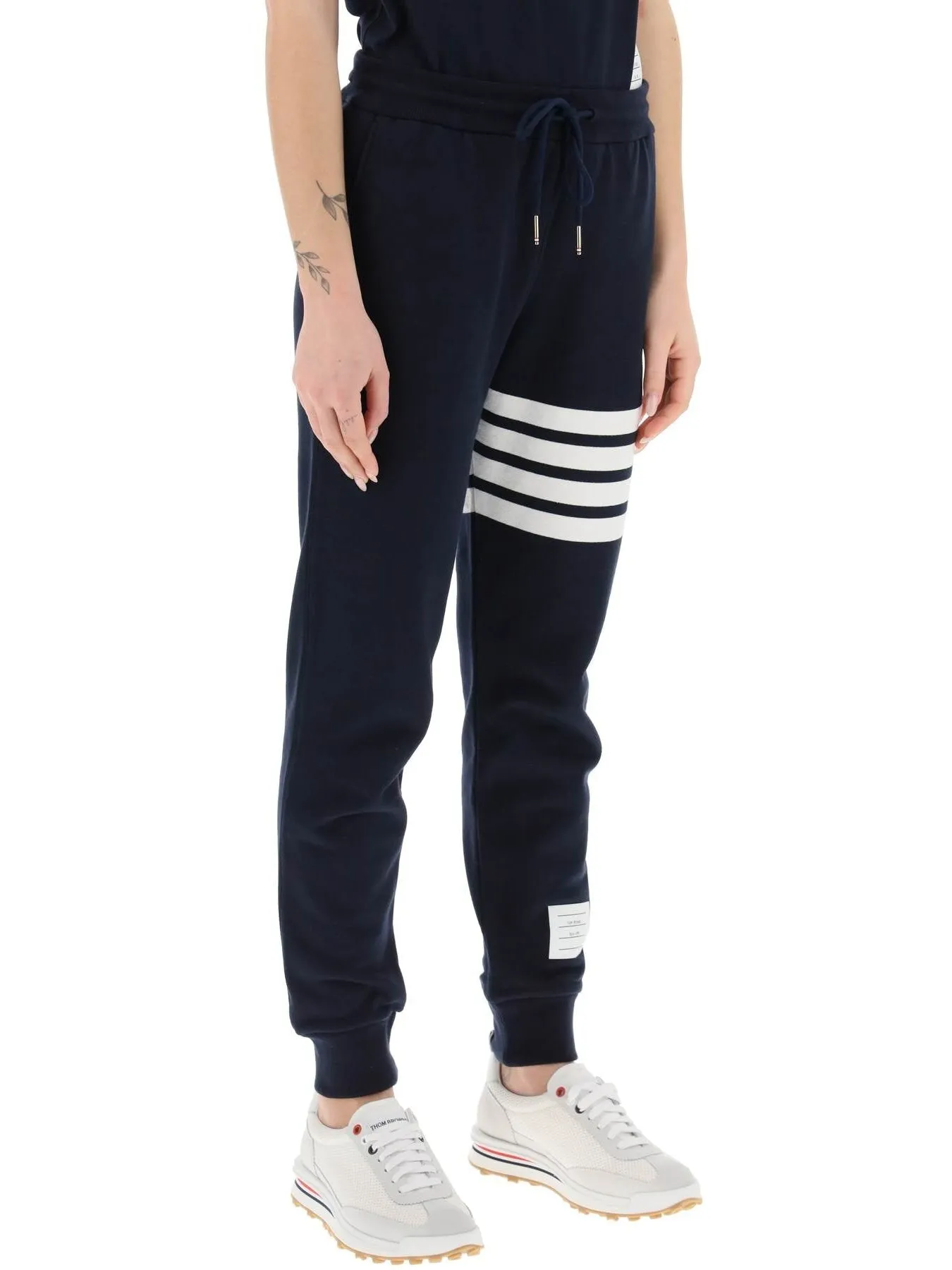 4-Bar Striped Cotton Sweatpants