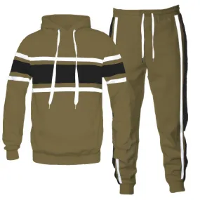 4 COLORS | Solid With Three Stripe Pullover Hoodie