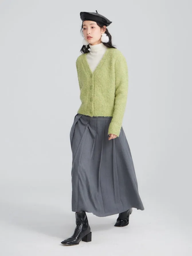 A-line High Waist Pleated Skirt