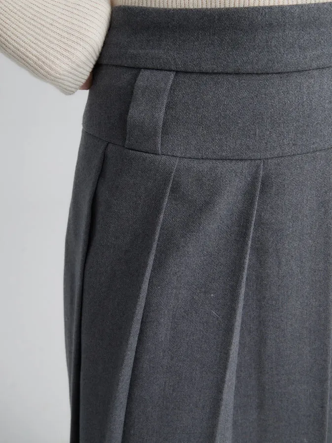 A-line High Waist Pleated Skirt