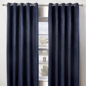 Ambiance Navy Blue Thermal Blackout Eyelet Curtains