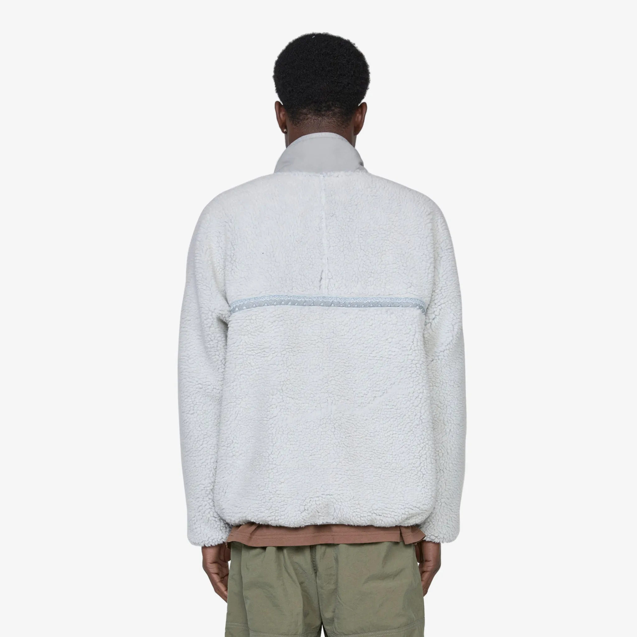 and wander JQ Tape Fleece Jacket Light Gray