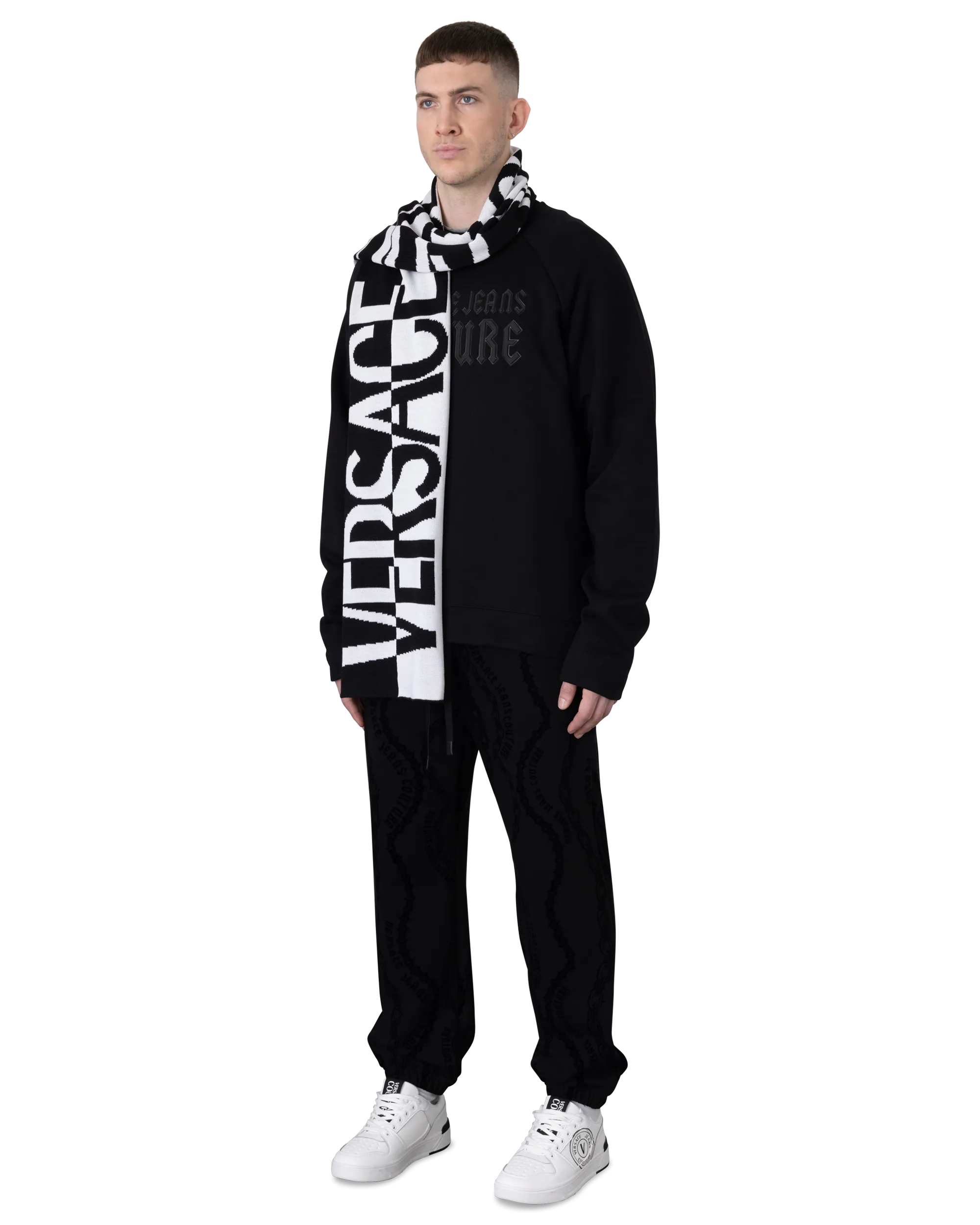 Asymmetrical Logo Two-Tone Scarf