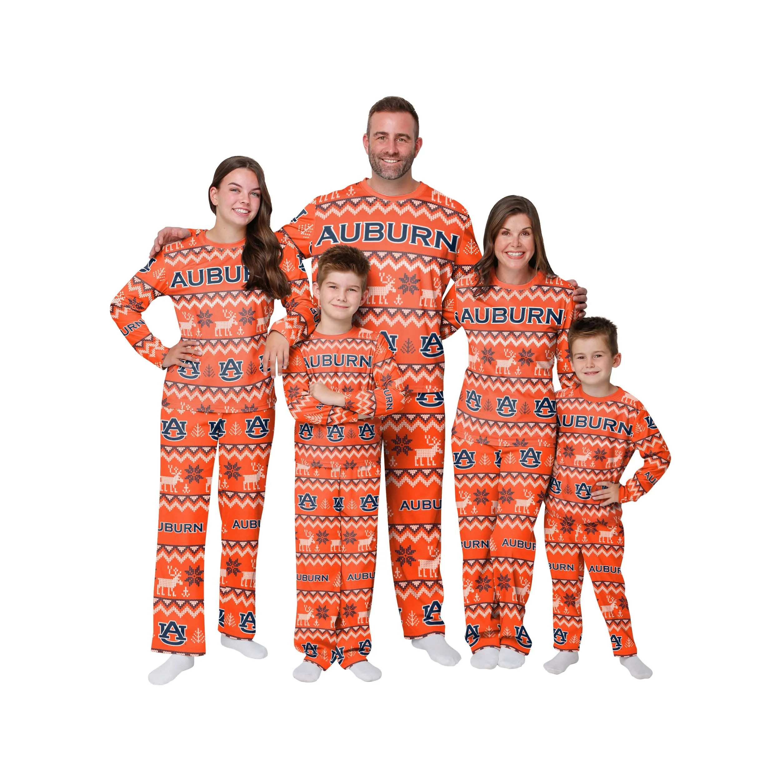 Auburn Tigers NCAA Ugly Pattern Family Holiday Pajamas