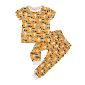 Bamberry Short Sleeves Pajama Set - Halloween Orange