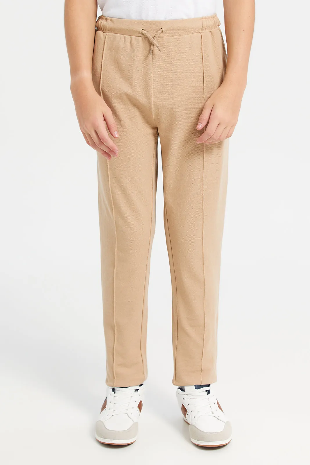 Beige Pique Table Active Pants