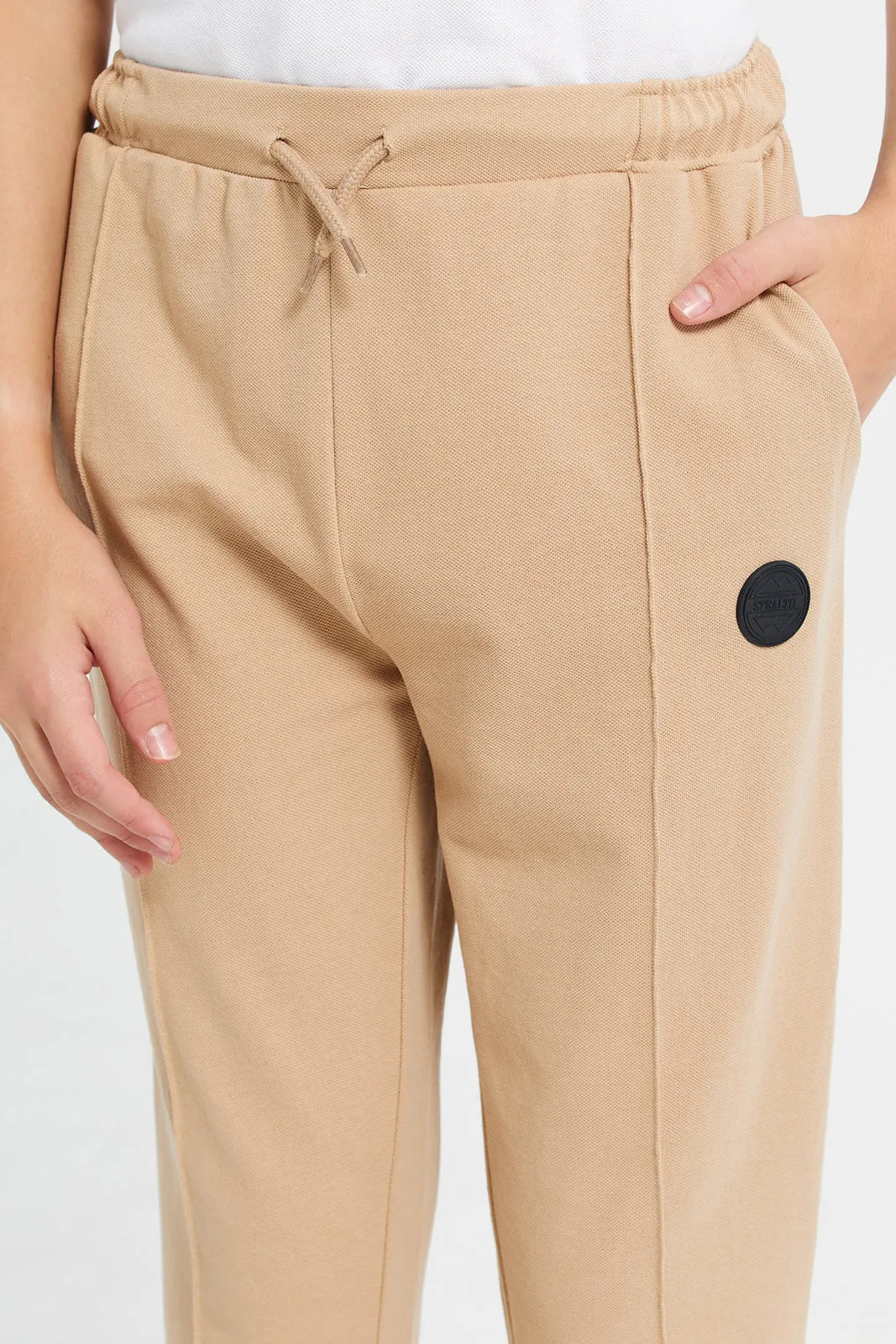 Beige Pique Table Active Pants