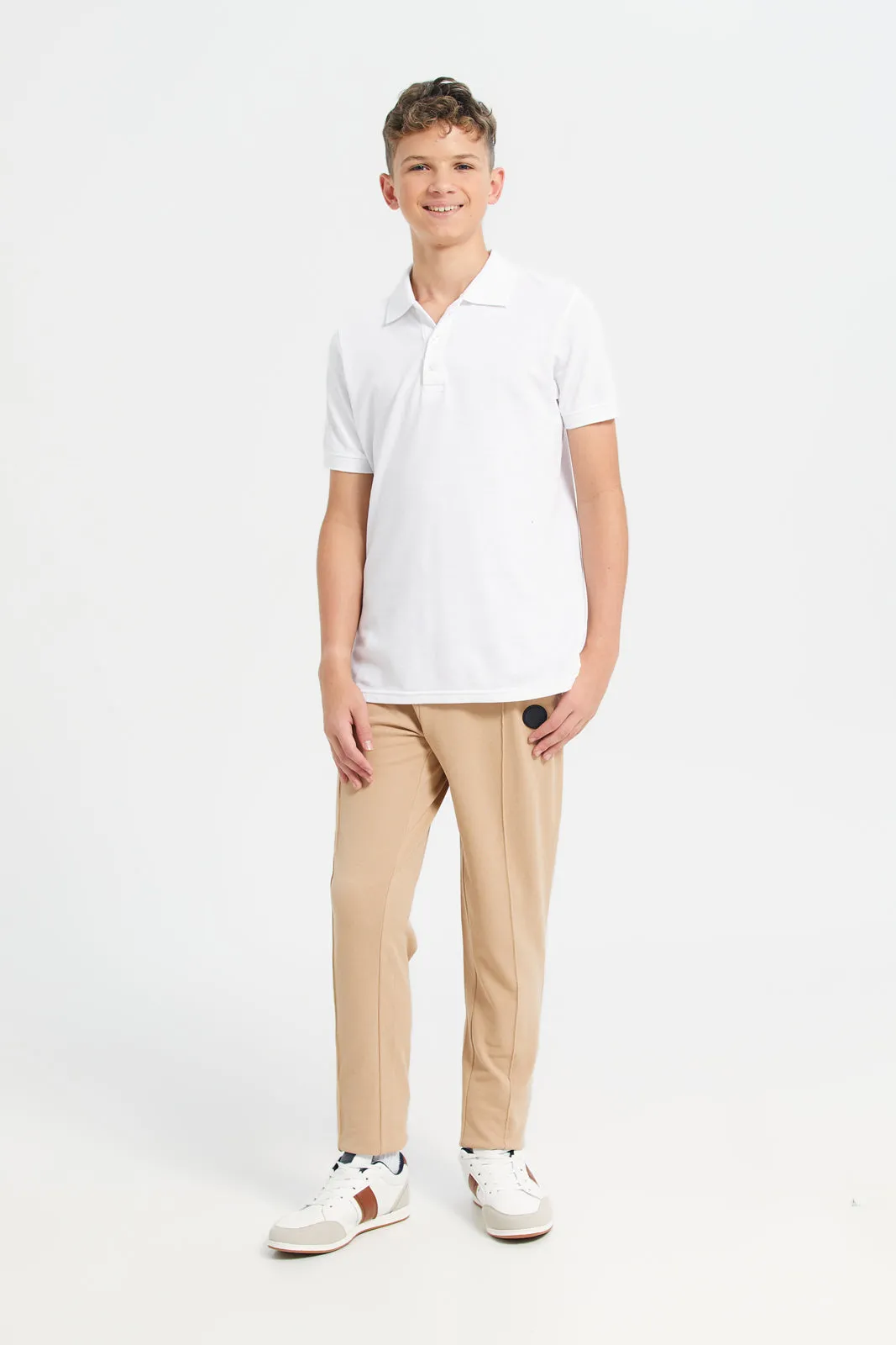 Beige Pique Table Active Pants