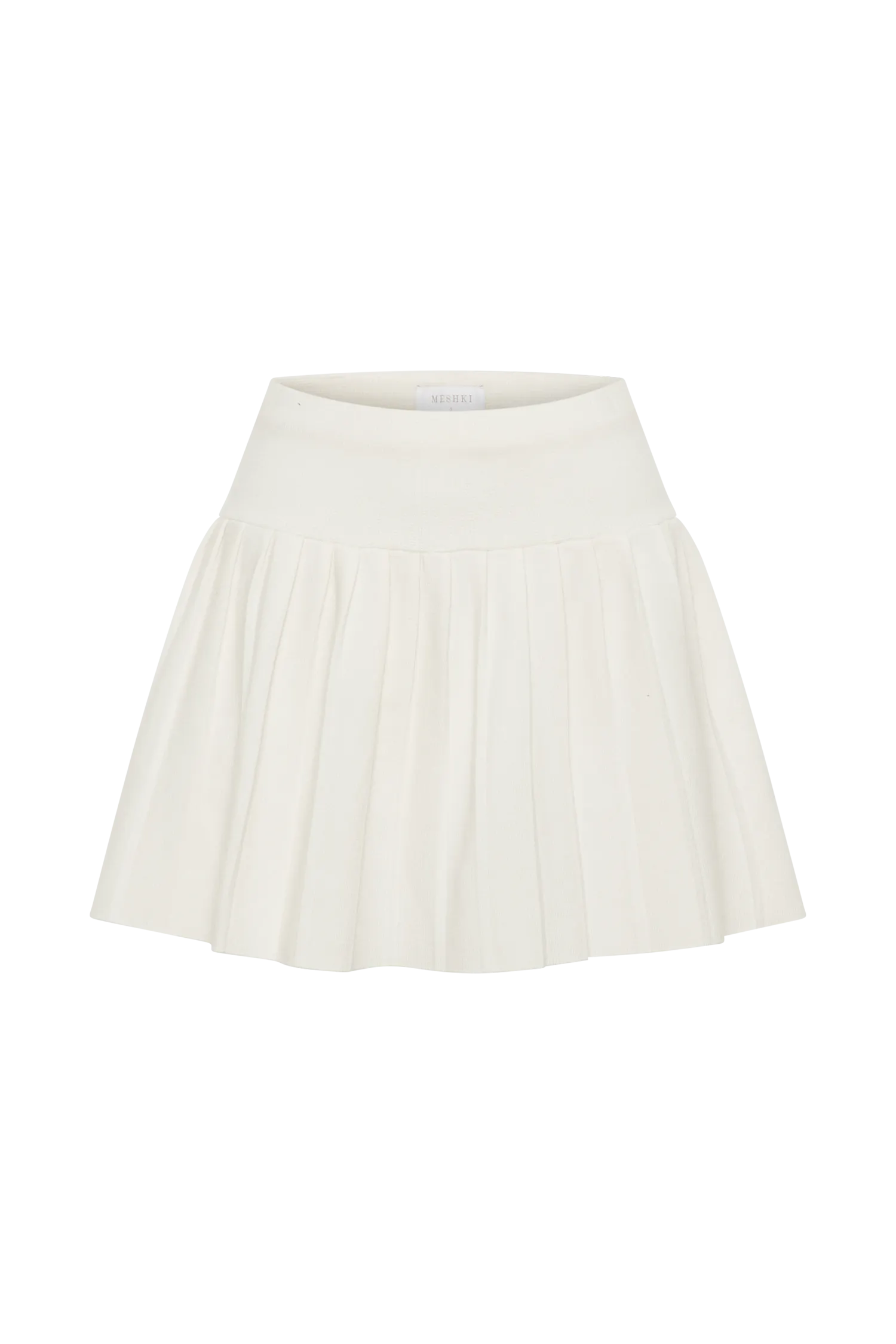 Beverly Knit Pleated Mini Skirt - Ivory