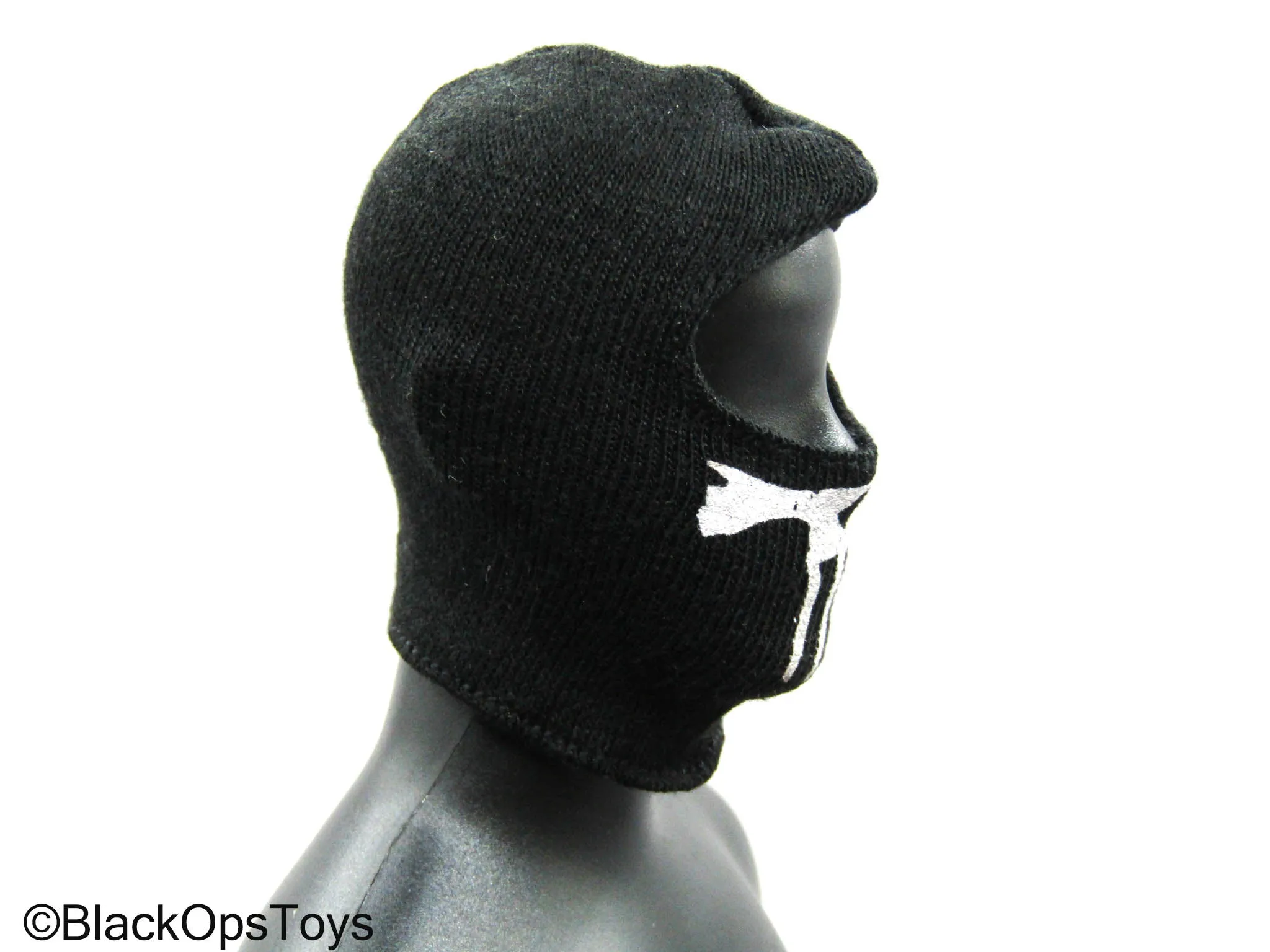 Black Balaclava w/White Skull Detail (x3)