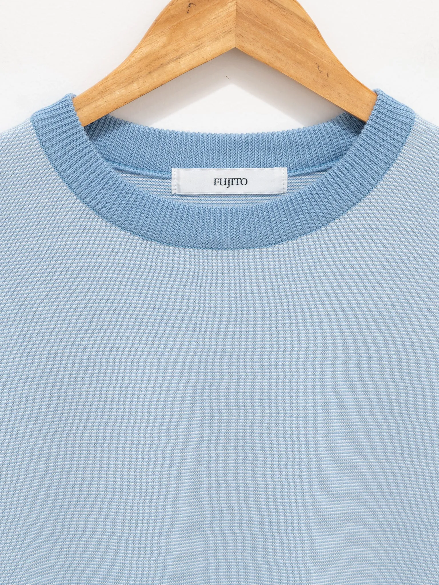 Border Knit T-Shirt - Blue Border