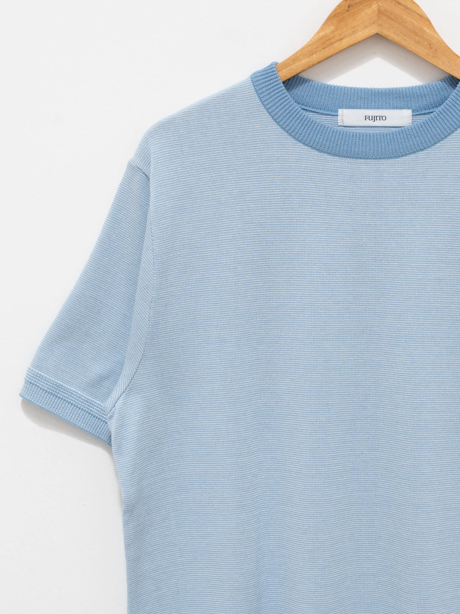 Border Knit T-Shirt - Blue Border