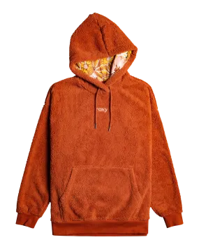 Call Me Hooded Fleece Jacket in Baked Clay