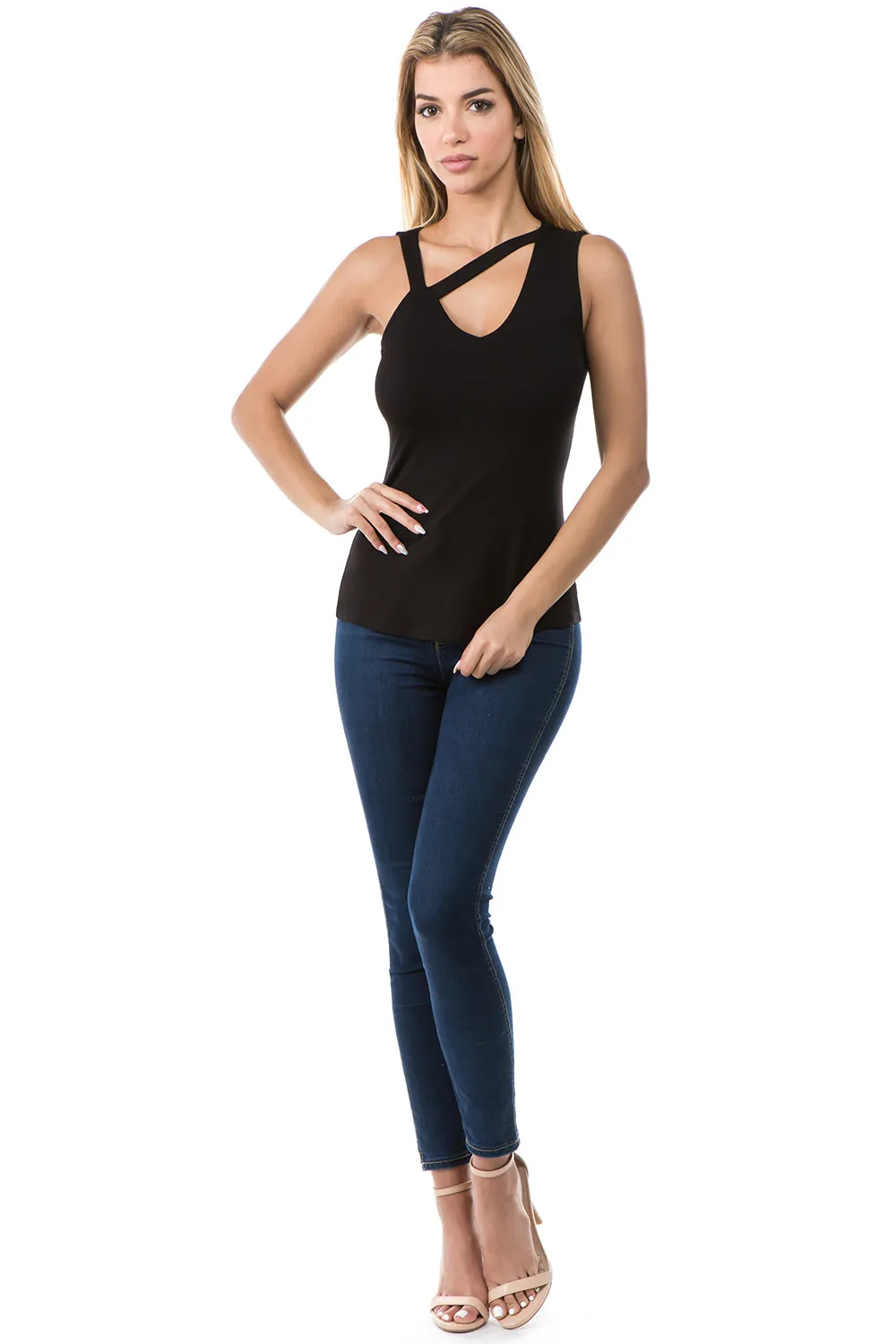 CALLA SLEEVELESS TOP (BLACK)- VT2669