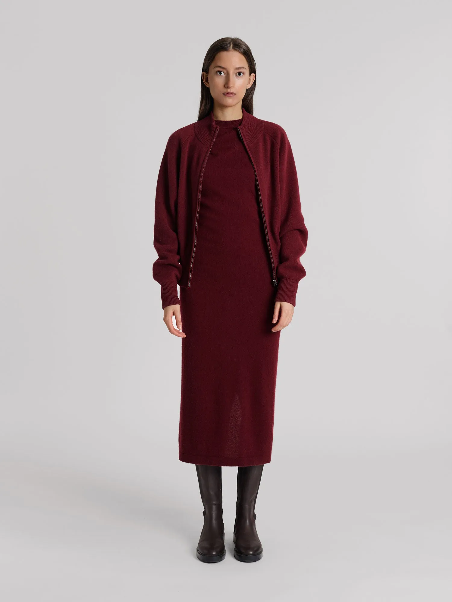 Cashmere dress "Hedvig" - Bordeaux