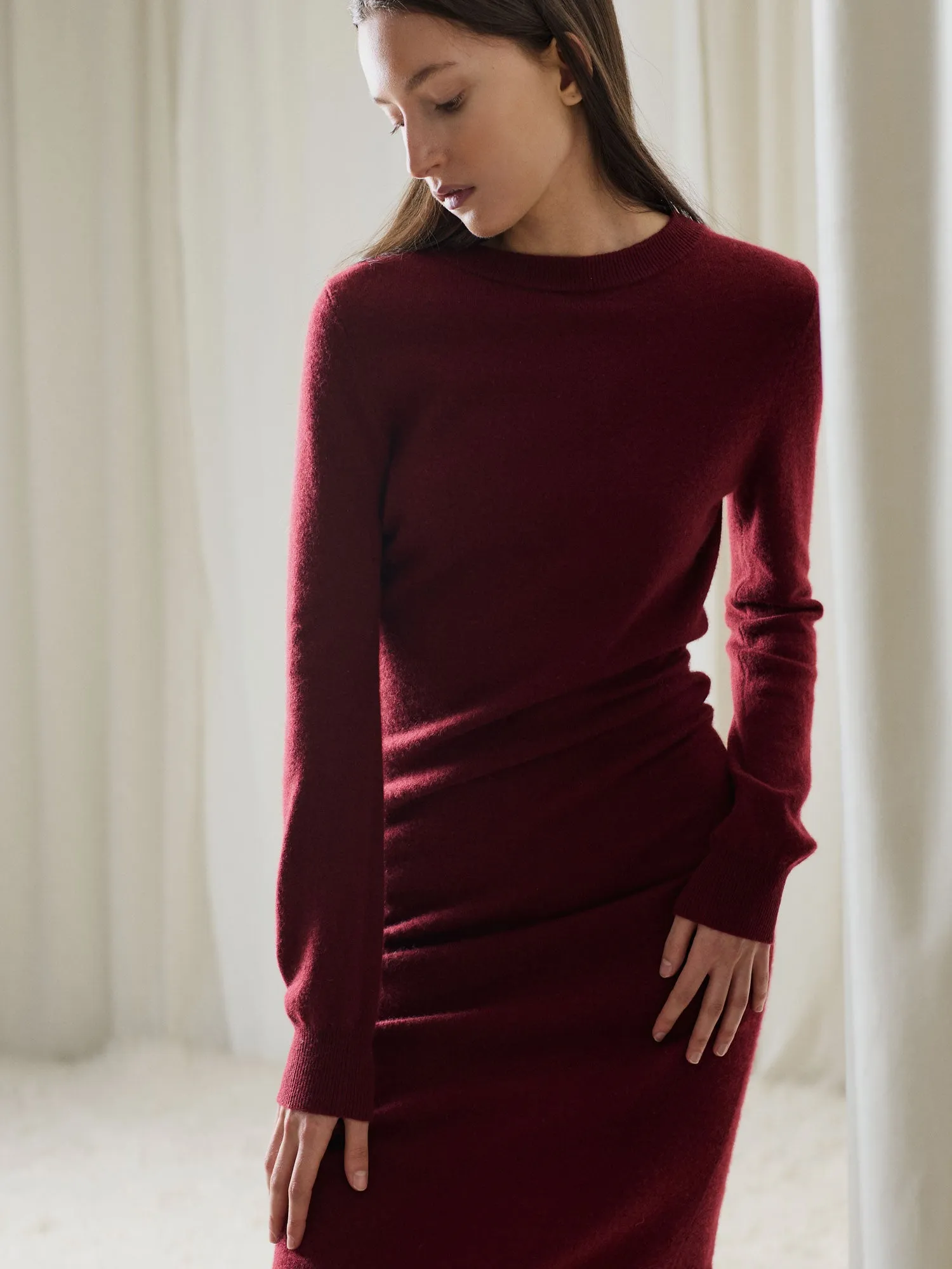 Cashmere dress "Hedvig" - Bordeaux