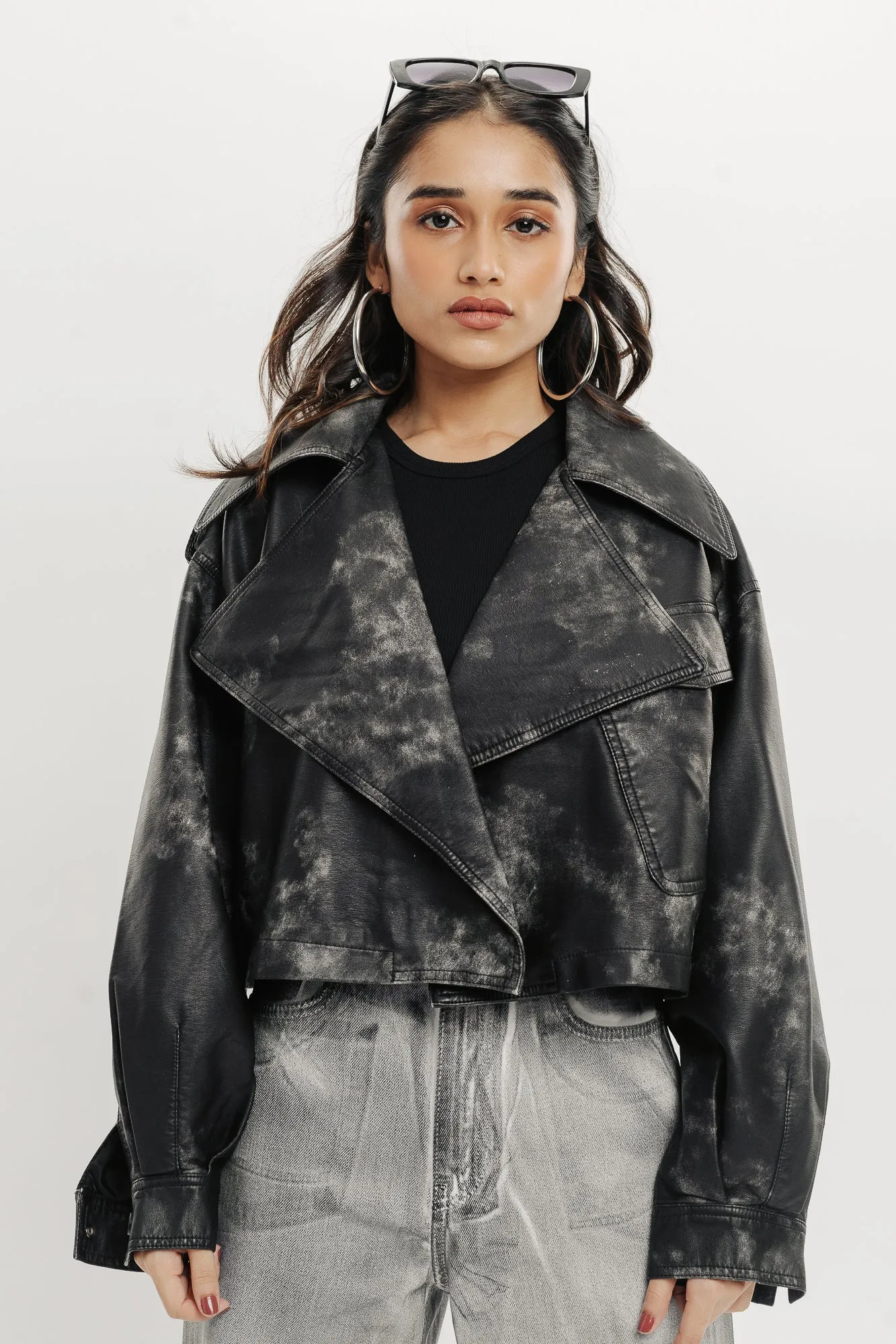 Charcoal Wash Biker Jacket