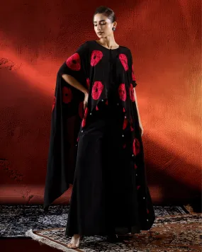 Classic Black Habutai Silk Kaftan Set