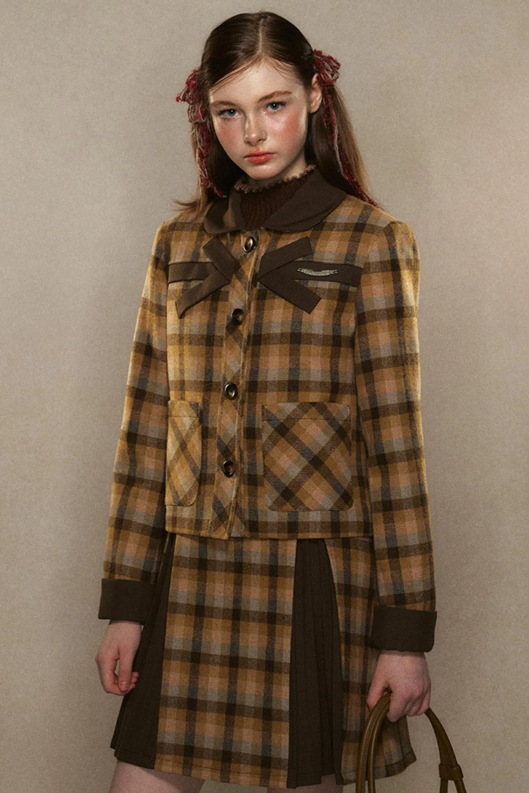 College Tweed Plaid Dress & Outer Set-Up