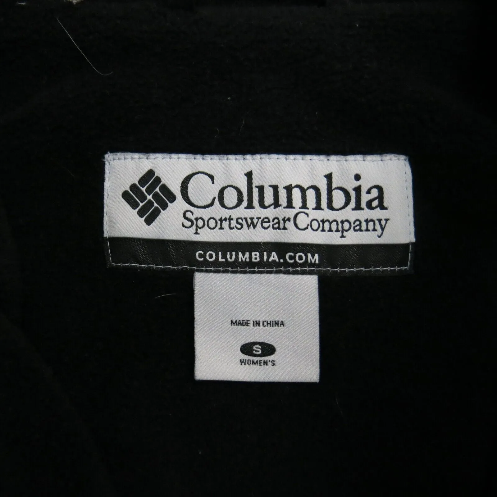 Columbia Womens Fleece Lined Jacket Full Zip Long Sleeve Pocket Black Size Small