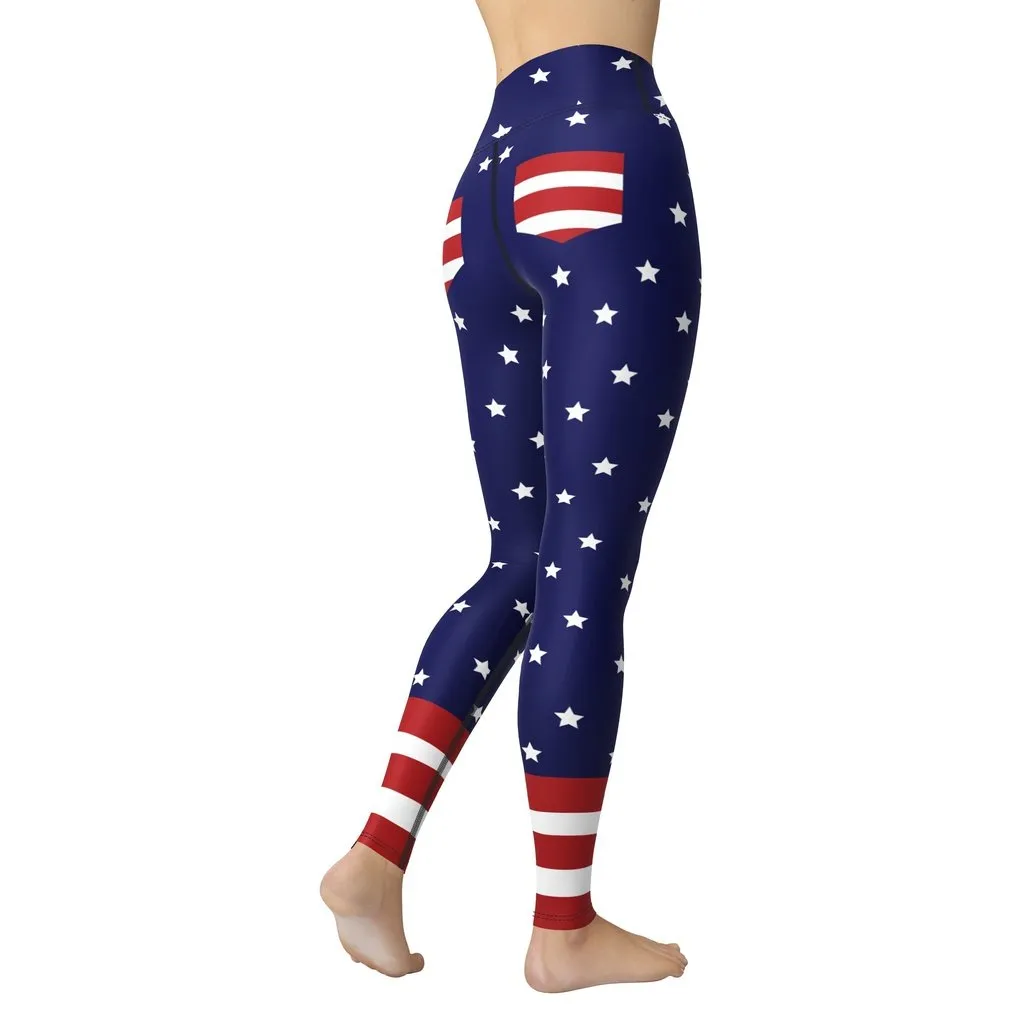 Cool Patriotic Yoga Leggings