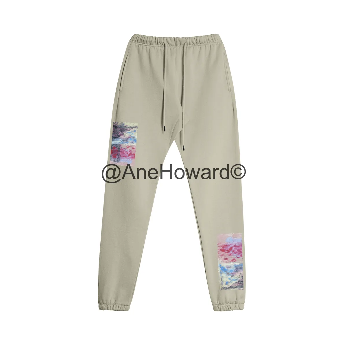 Cotton Fleece Sweatpants Abstract Sailing