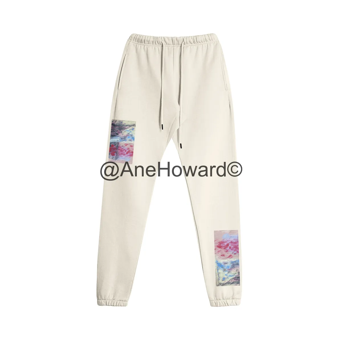 Cotton Fleece Sweatpants Abstract Sailing