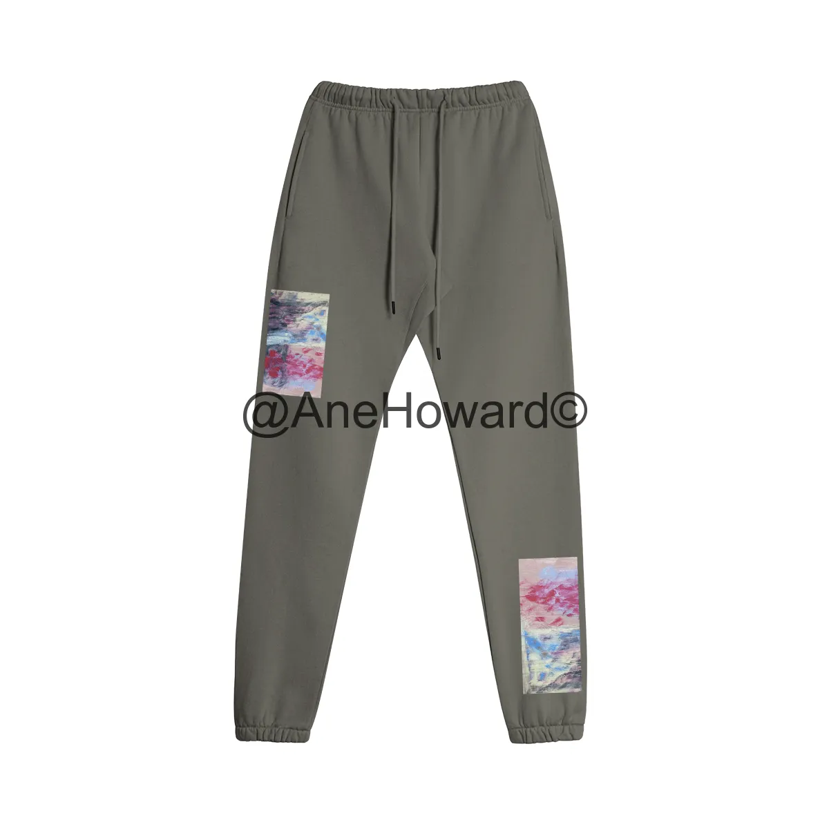 Cotton Fleece Sweatpants Abstract Sailing