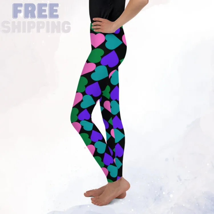 Covered in Hearts Youth Leggings