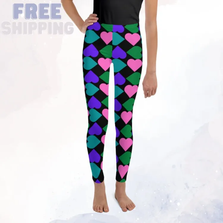 Covered in Hearts Youth Leggings