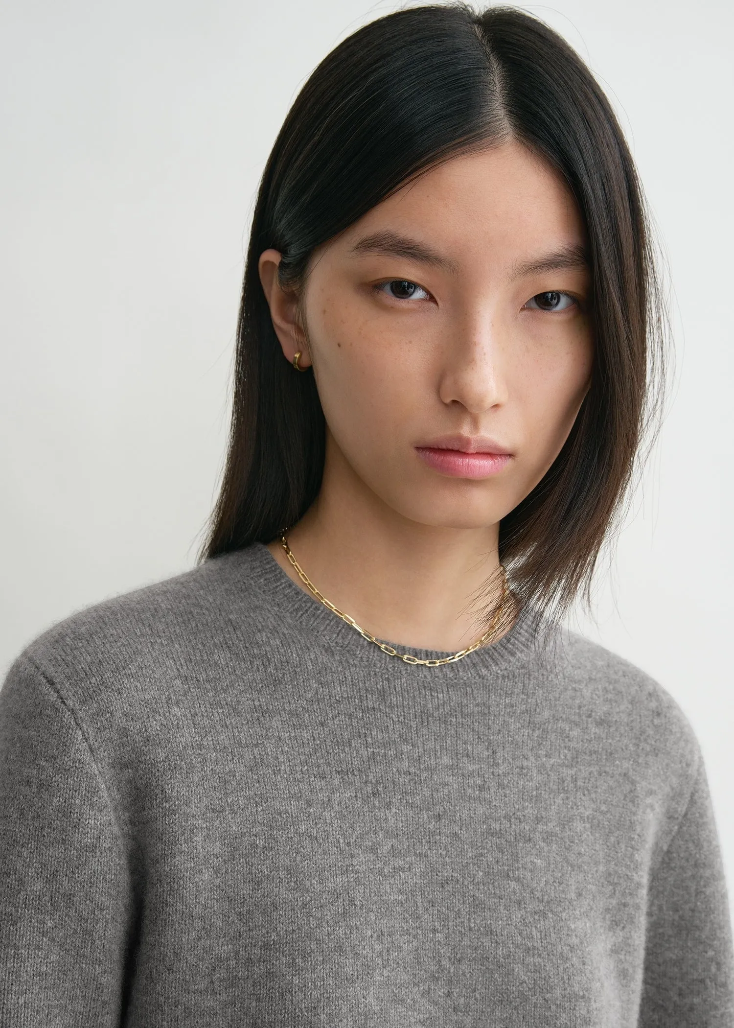 Cropped Crew-Neck Knit