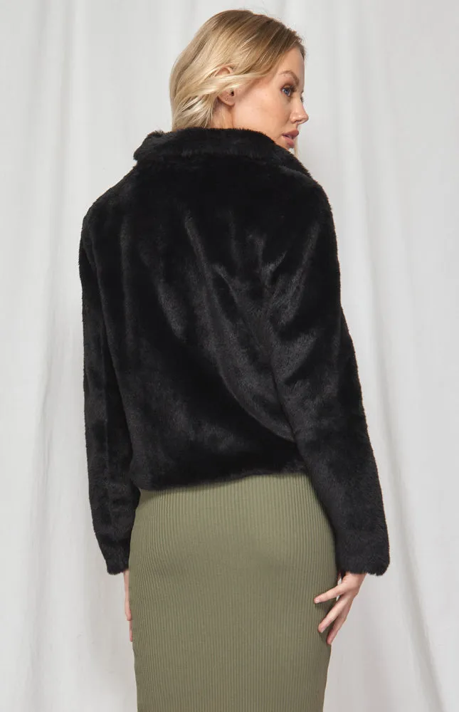 Cropped Faux Fur Jacket