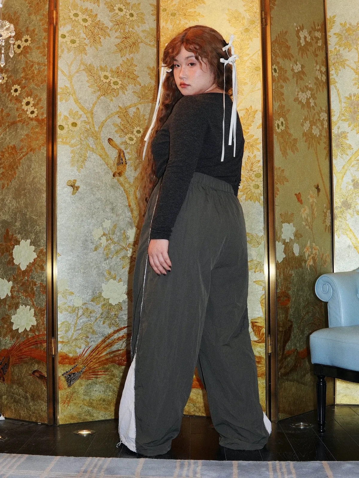 [Curve Beauty] Reflective Leisure Sports Pants