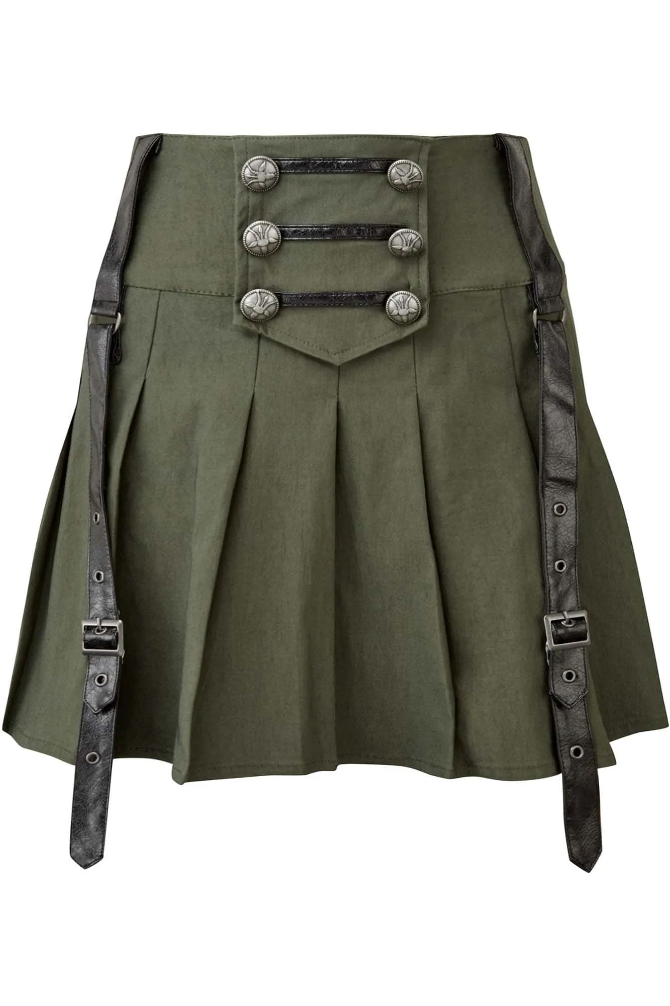 Dark Academy Mini Skirt [KHAKI] [PLUS] - Resurrect