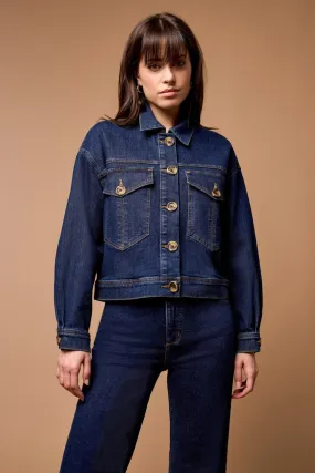 DENIM JACKET WITH OVERSIZED POCKETS