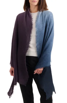 DIP-DYED CASHMERE WRAP WITH FRINGE