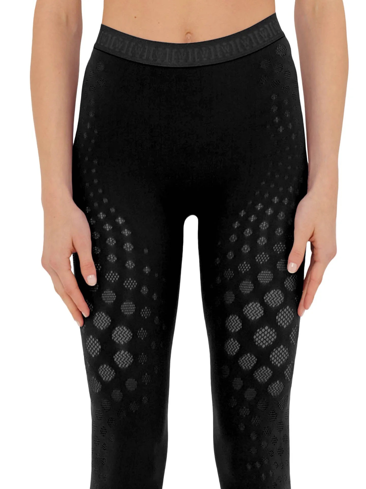 Dots Illusion Net Leggings - BLACK