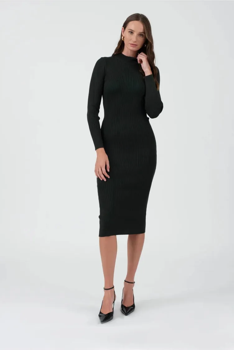 Faith Mock Neck Bodycon MIDI Dress