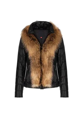 Faux Fur Leather Jacket First Way Women's By TJS