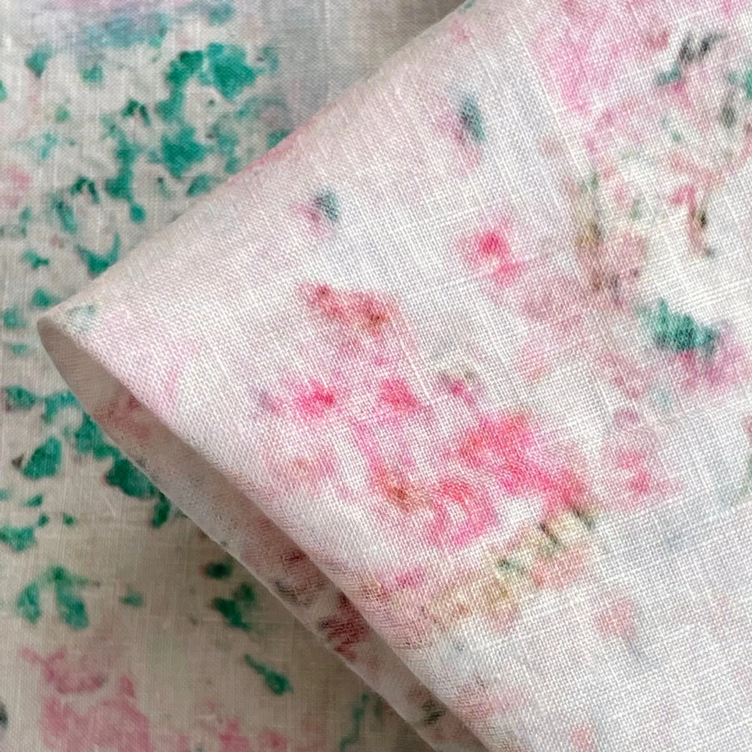 Floral Fade Out Washed Printed Linen