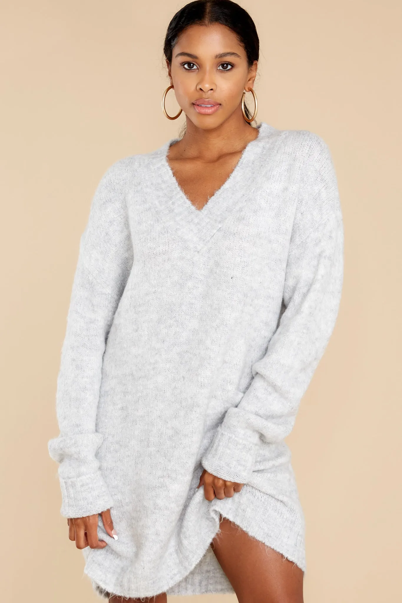 Forever In Love Heather Grey Tunic Sweater