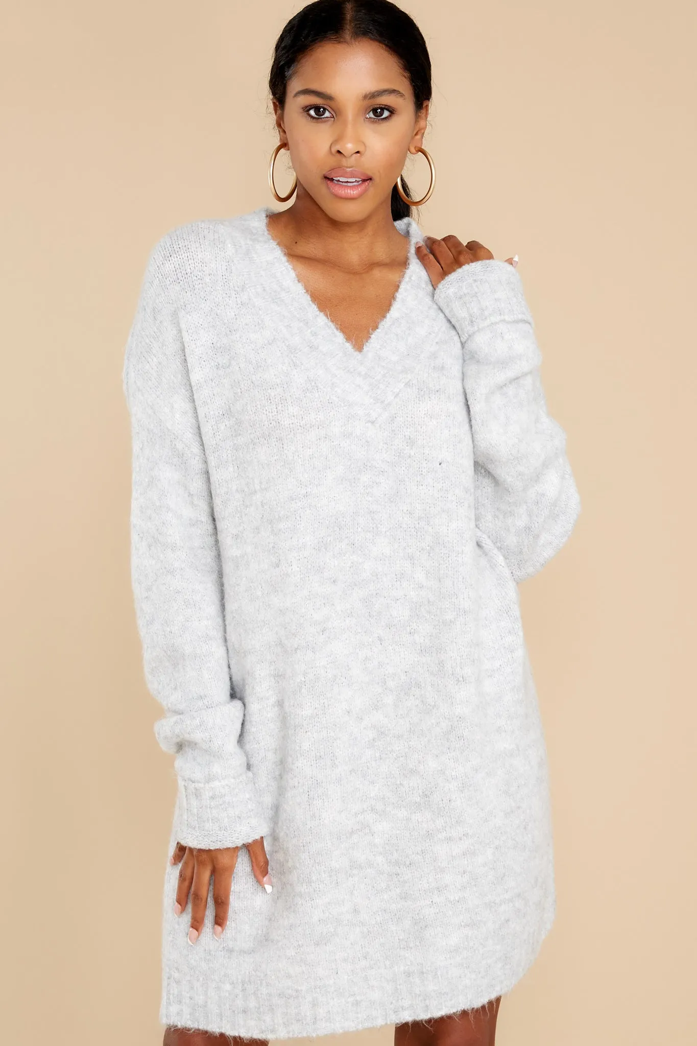 Forever In Love Heather Grey Tunic Sweater