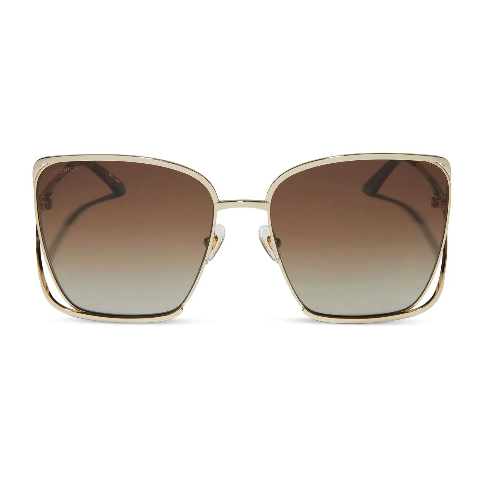 FRANCESCA - GOLD WITH DARK TORTOISE   BROWN GRADIENT POLARIZED SUNGLASSES