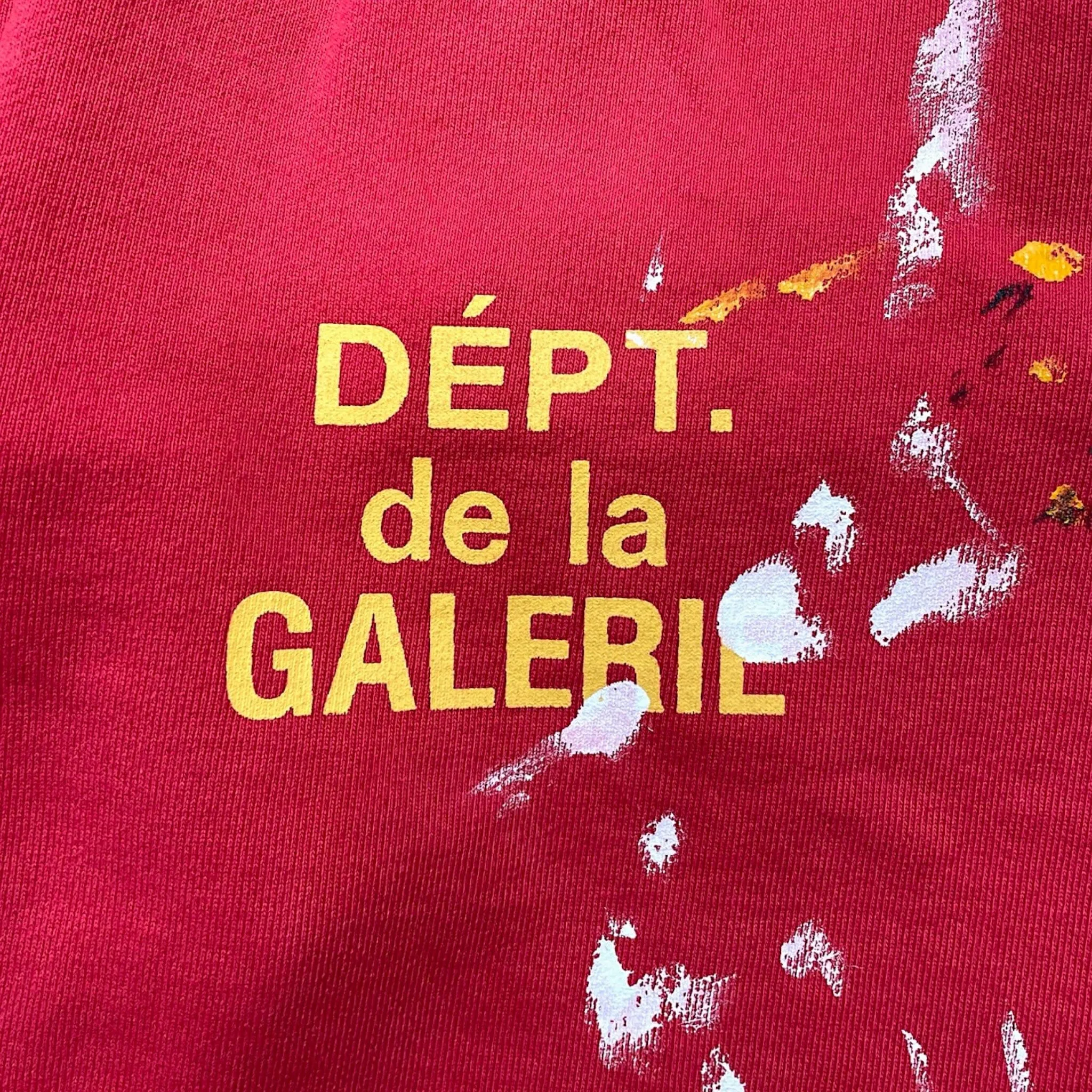 Gallery Department French Logo Paint Splatter LA Flare Sweatpants Red