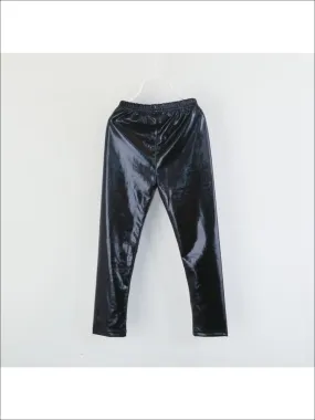 Girls Shiny Metallic Leggings ( 4 Color Options)