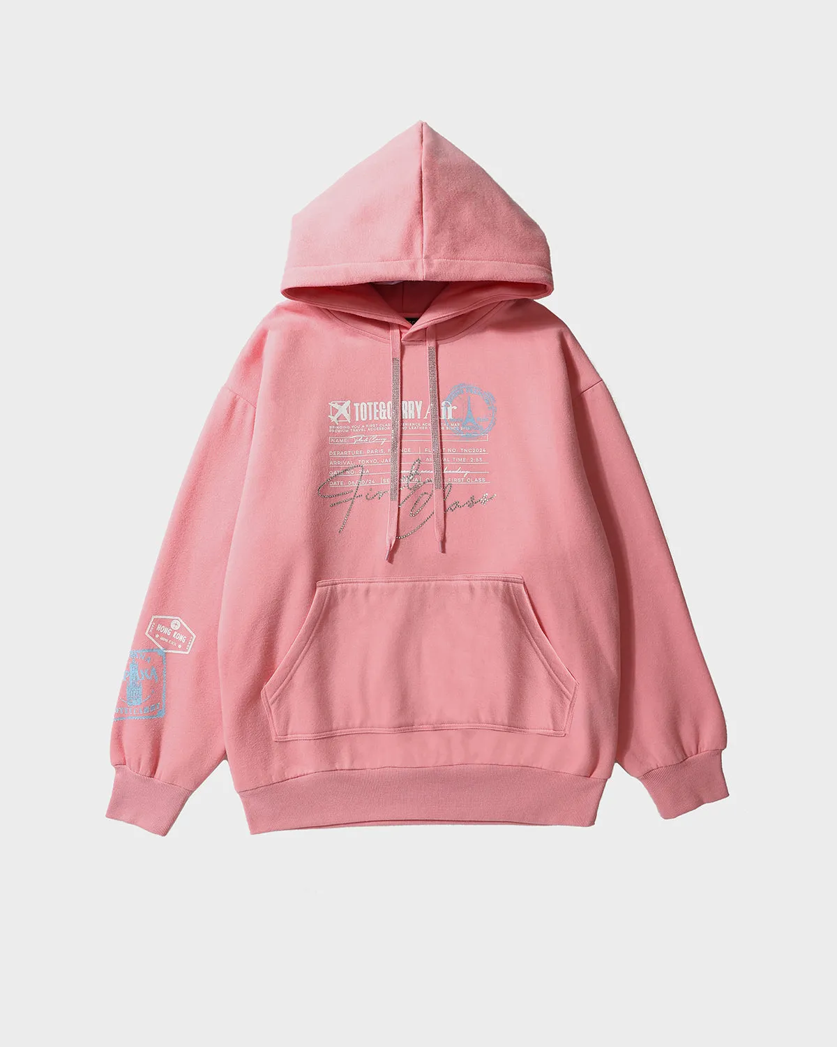 Globetrotter Hoodie & Sweats Set in Pink