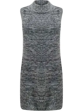 Gray Heathery Sleeveless Knit Sweater Dress